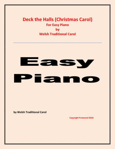 Deck the Halls - Welsh Traditional - Easy Piano (arr. Raymond Fenech)