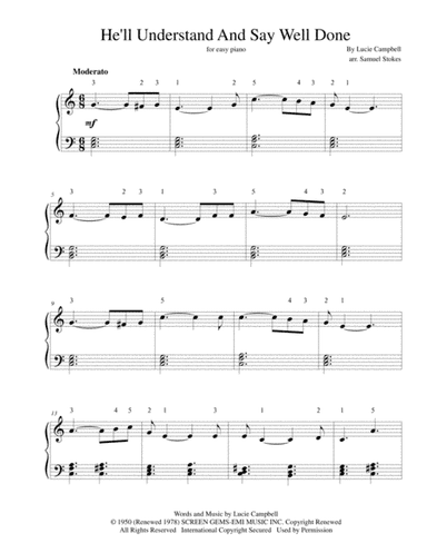 He'll Understand And Say Well Done (arr. Samuel Stokes)