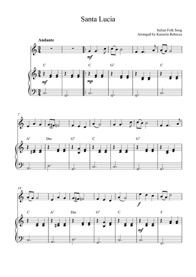 Santa Lucia (arr. Kaiserin Rebecca)