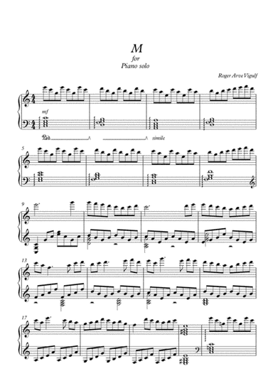 M for Piano Solo