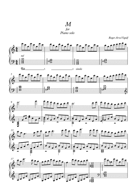 M for Piano Solo