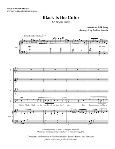 Black Is the Color (arr. Wild Garden Music)