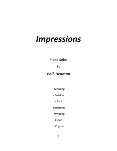 Impressions - piano solos book
