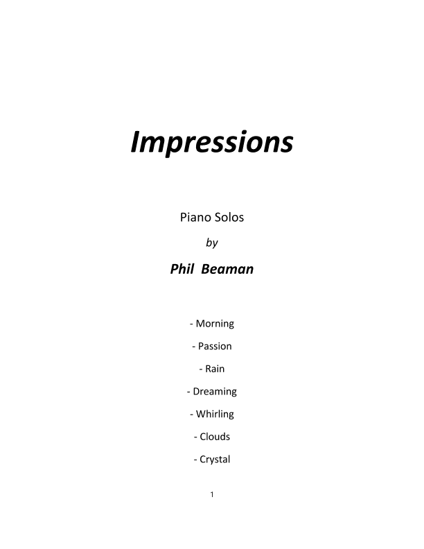 Impressions - piano solos book