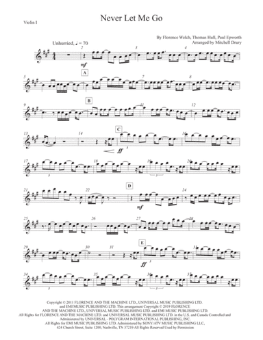 Never Let Me Go (arr. Mitchell Drury)
