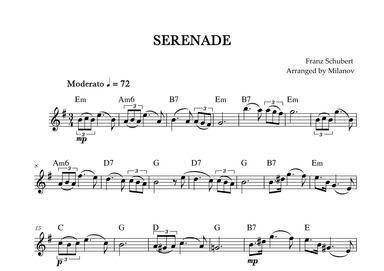 Serenade | Schubert | Lead Sheet | E minor (arr. Milanov)
