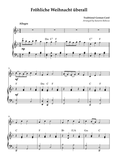 Fröhliche Weihnacht überall (arr. Kaiserin Rebecca)