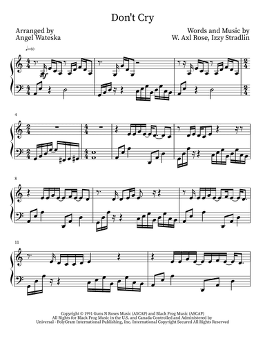 Don't Cry (arr. Angel Lea)