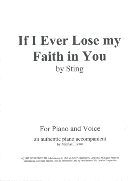 If I Ever Lose My Faith In You (arr. Michael Evans)
