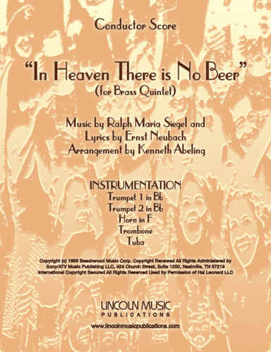 In Heaven There Is No Beer (arr. Kenneth Abeling)
