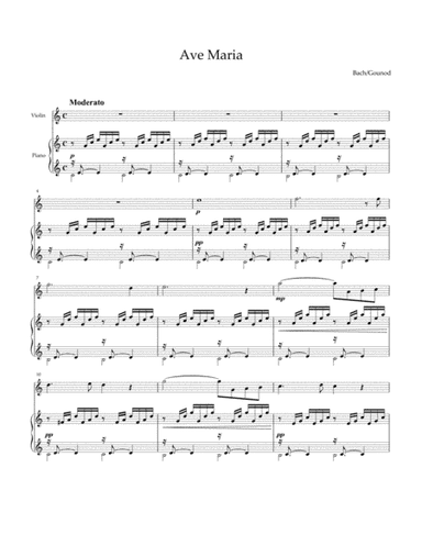 Ave Maria (Bach / Gounod) for violin and piano (arr. Gounod)