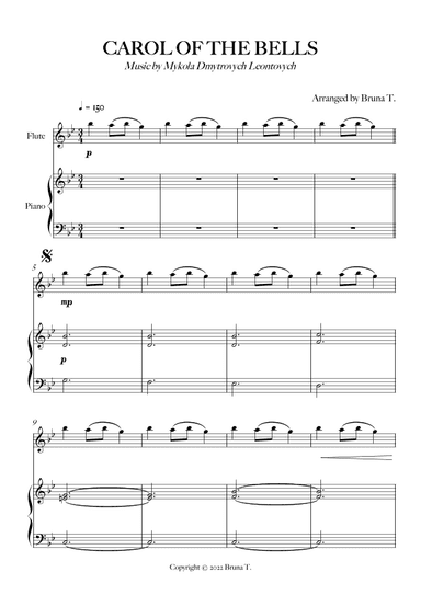 Carol of The Bells (Piano and Flute) (arr. Bruna T.)