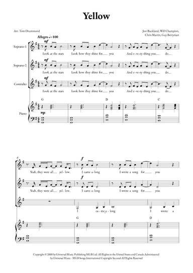 Yellow (arr. Tom Drummond)