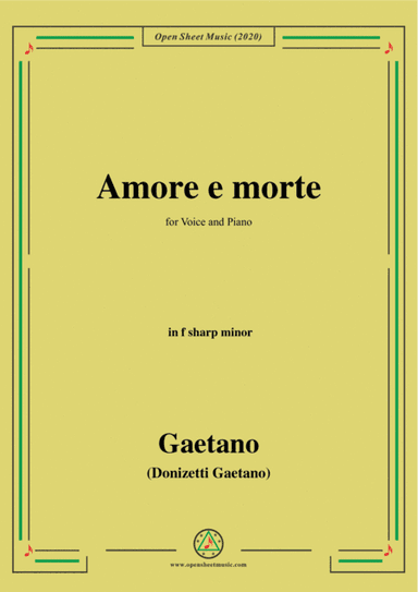 Donizetti-Amore e morte,in f sharp minor,for Voice and Piano (arr. MSM)
