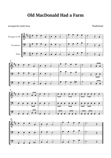 Old MacDonald Had a Farm (arr. André Nusa)