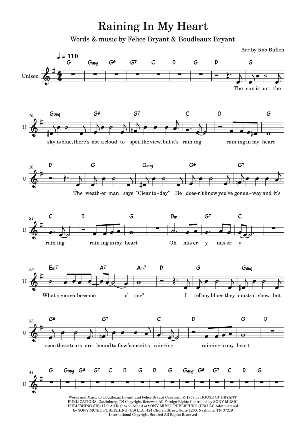 Raining In My Heart (arr. Rob Bullen)
