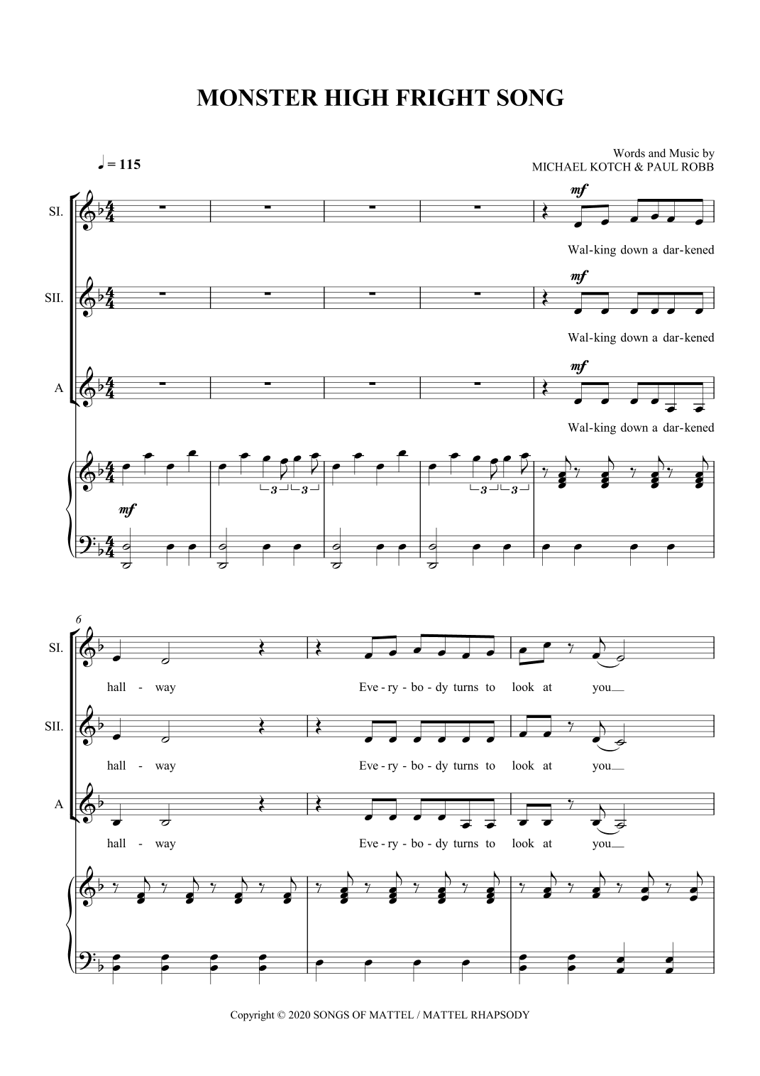 Monster High Fright Song (arr. SCMusic)
