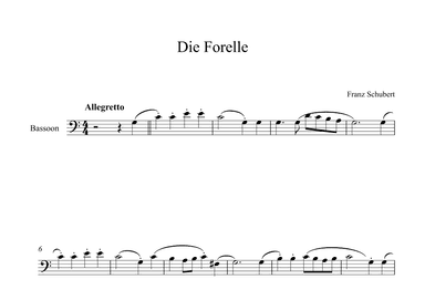 Die Forelle - Franz Schubert (Bassoon) (arr. Digital Book Music)