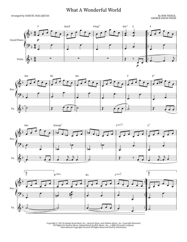 What A Wonderful World (arr. SAMUEL DE SOUZA MALAQUIAS)