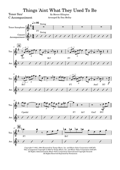 Things Ain't What They Used To Be (arr. Dan Molloy)