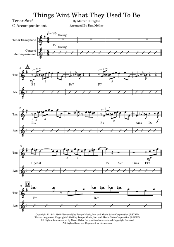 Things Ain't What They Used To Be (arr. Dan Molloy)