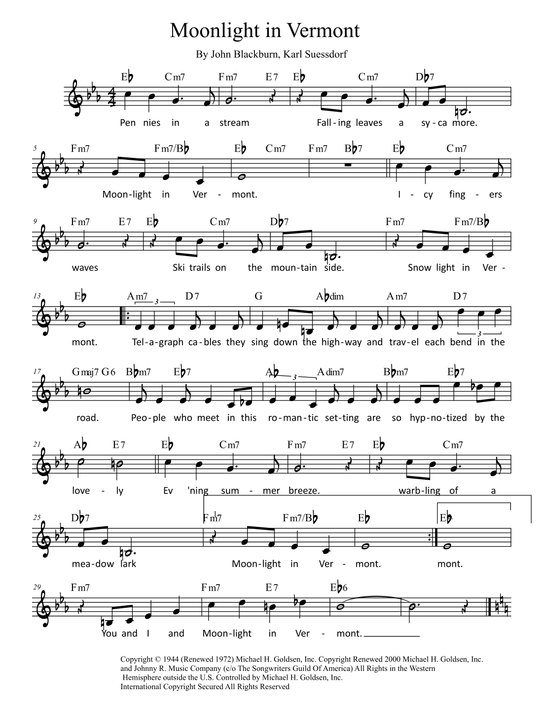 Moonlight In Vermont (arr. Paul Hemmer)