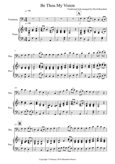 Be Thou My Vision for Trombone and Piano (arr. David Burndrett)