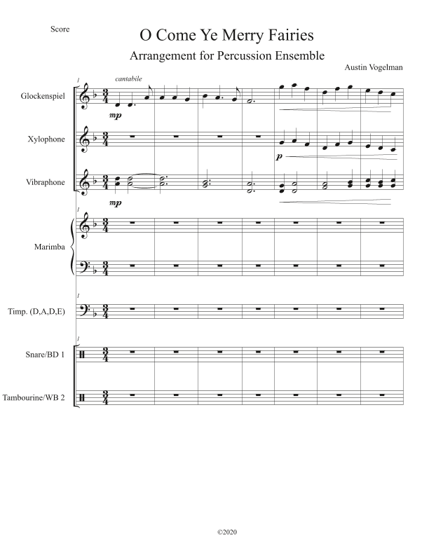 O Come Ye Merry Fairies (arr. Austin M. Vogelman)