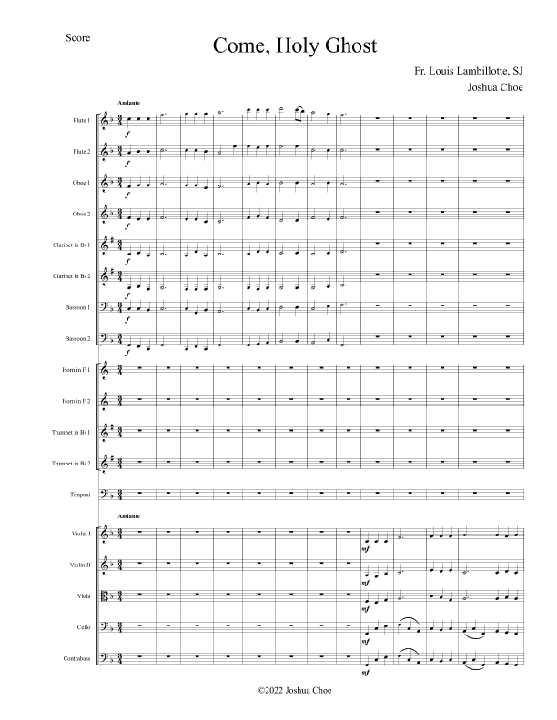 Come, Holy Ghost (arr. Joshua Choe)
