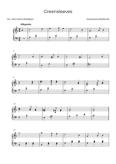 Greensleeves (arr. Alex Nunes Rodrigues)