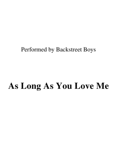 As Long As You Love Me (arr. Ronn M)