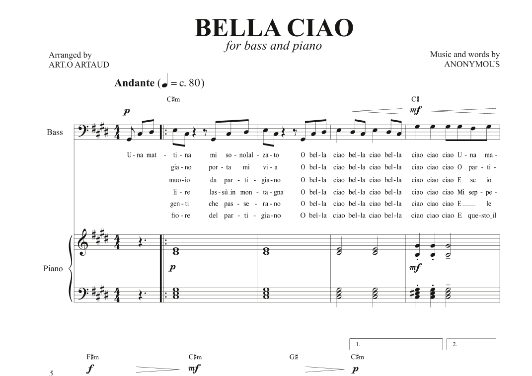 Bella Ciao (arr. Art.o Artaud)
