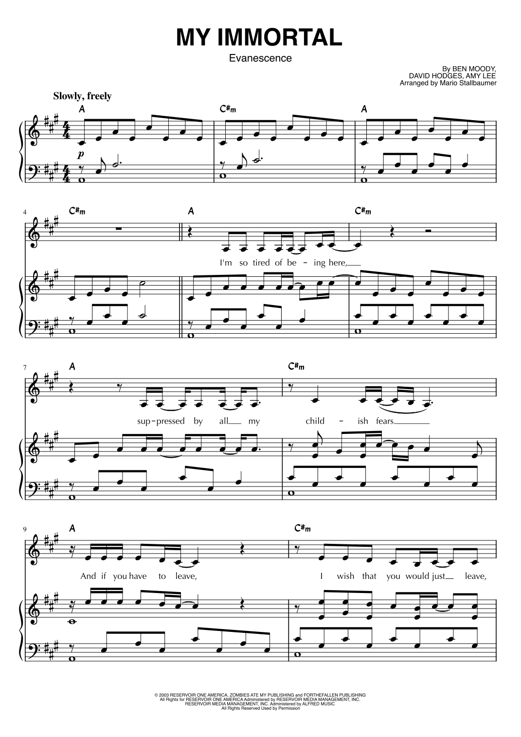 My Immortal (arr. Mario Stallbaumer)
