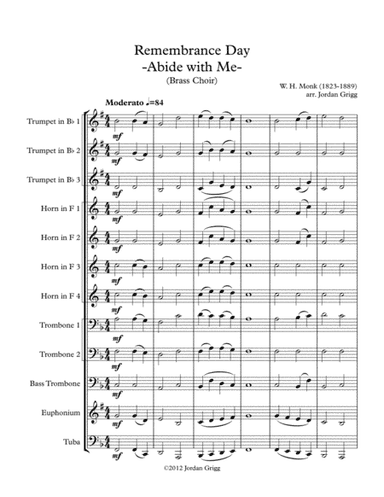 Remembrance Day 'Abide with Me' (Brass Choir) (arr. Jordan Grigg)