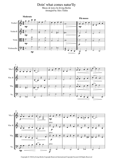Doin' What Comes Natur'lly (arr. Alex Tinlin)