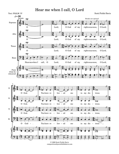 Hear me when I call, O Lord