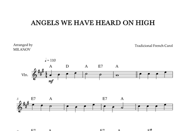 Angels We Have Heard on High | Christmas song | violin | easy beginner | Chords (arr. Milanov)