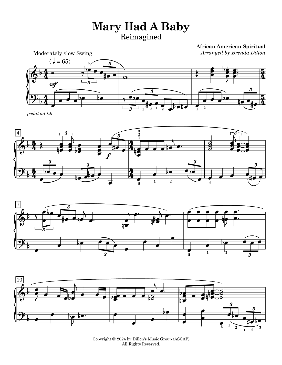 Mary Had a Baby (arr. Dillon's Music Group)