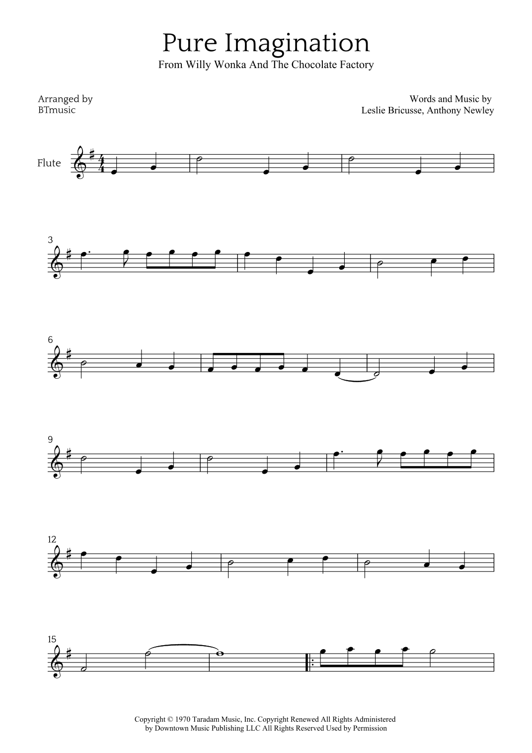 Pure Imagination (arr. BTmusic)