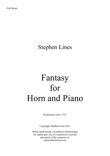Fantasy for Horn and Piano