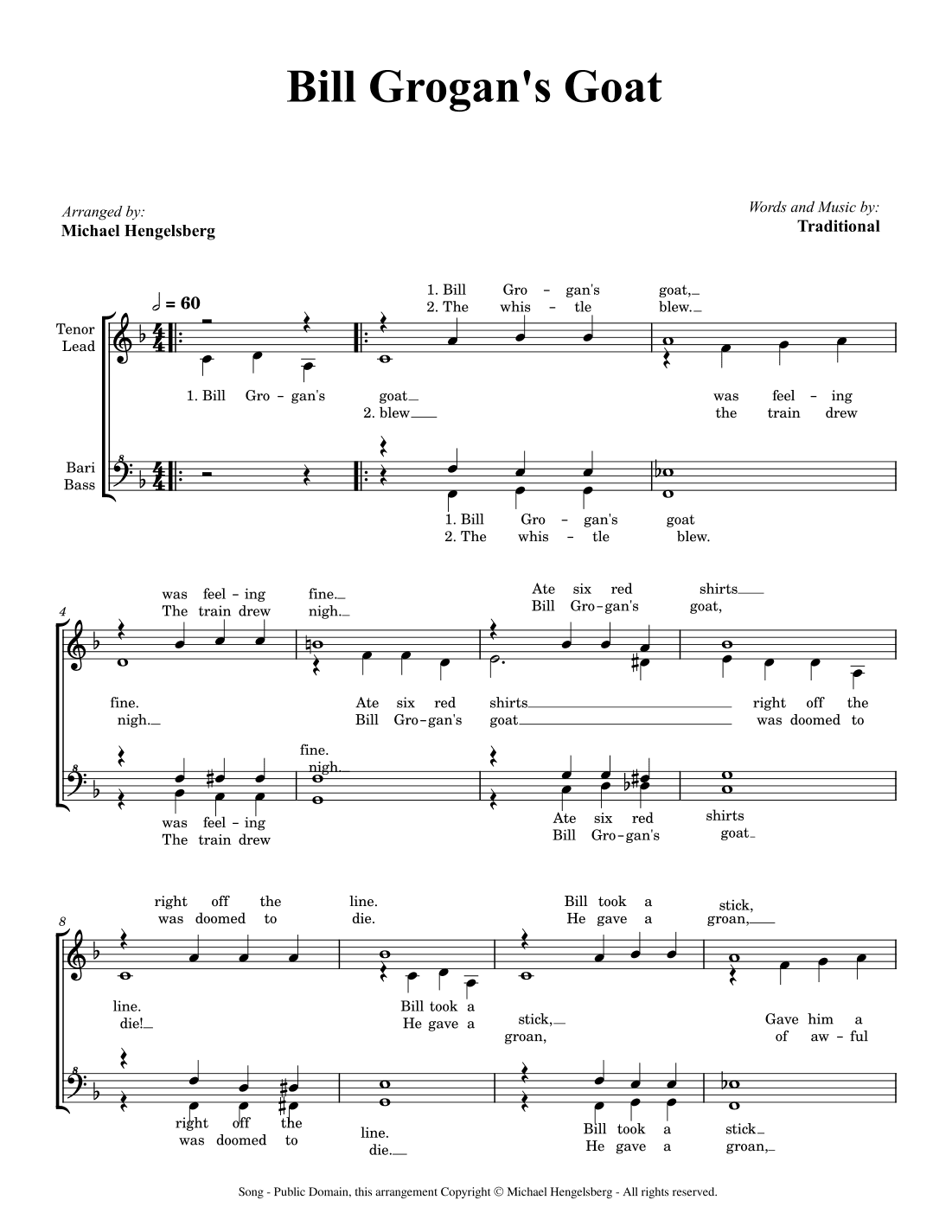 Bill Grogan's Goat (arr. Michael Hengelsberg)