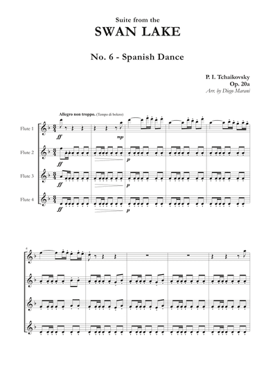 "Spanish Dance" from Swan Lake Suite for Flute Quartet (arr. Diego Marani)