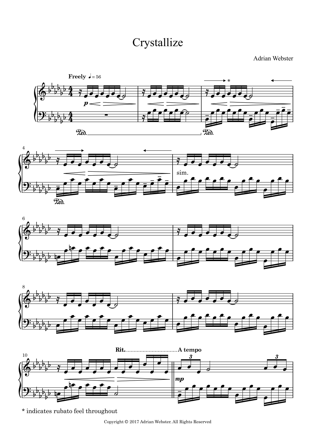 Crystallize - CrusaderBeach - Ambient Reflective Piano Solo