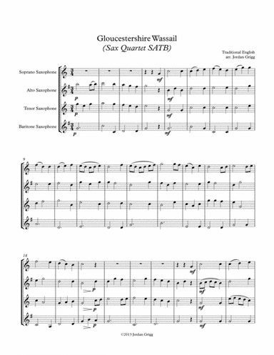 Gloucestershire Wassail (Sax Quartet SATB) (arr. Jordan Grigg)