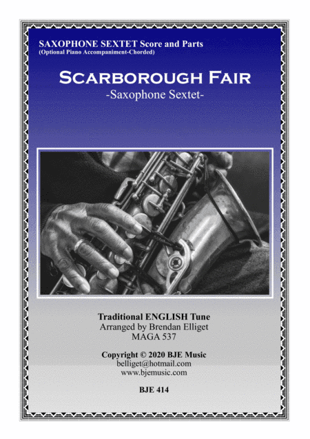 Scarborough Fair - Saxophone Sextet Score and Parts PDF (arr. Brendan Elliget MAGA 537)