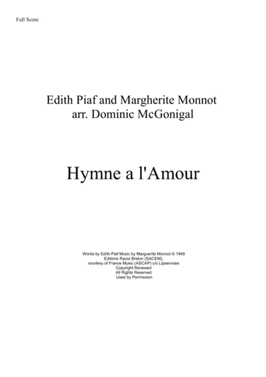 Hymne A L'amour (arr. Dominic McGonigal)