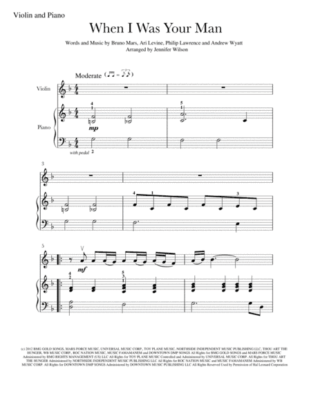 When I Was Your Man (arr. Jennifer Wilson)