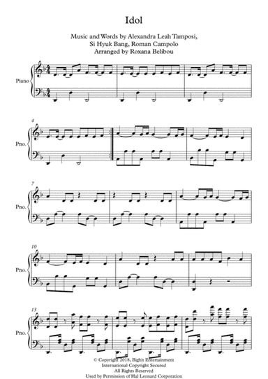 Idol (arr. Roxana Belibou)