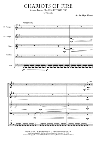 Chariots Of Fire  from the Feature Film CHARIOTS OF FIRE (arr. Diego Marani)