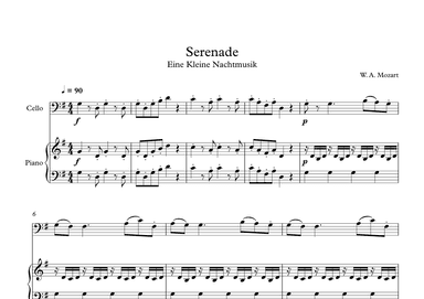 Serenade (Eine Kleine Nachtmusik) - Wolfgang Amadeus Mozart (Cello + Piano) (arr. Digital Book Music)